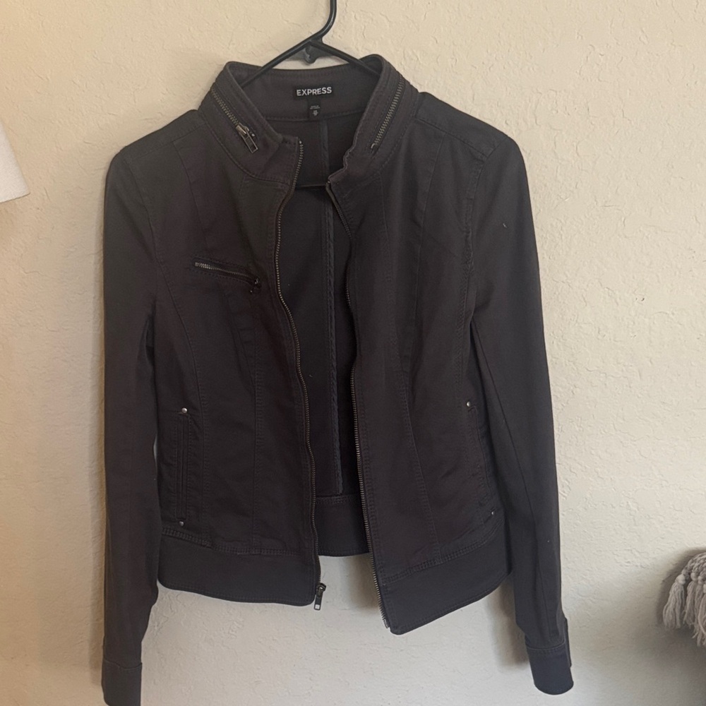 Express Women's Dark Brown Bomber Jacket